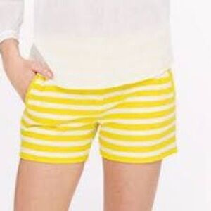 J. Crew texture Yellow and White Striped Shorts Size 8